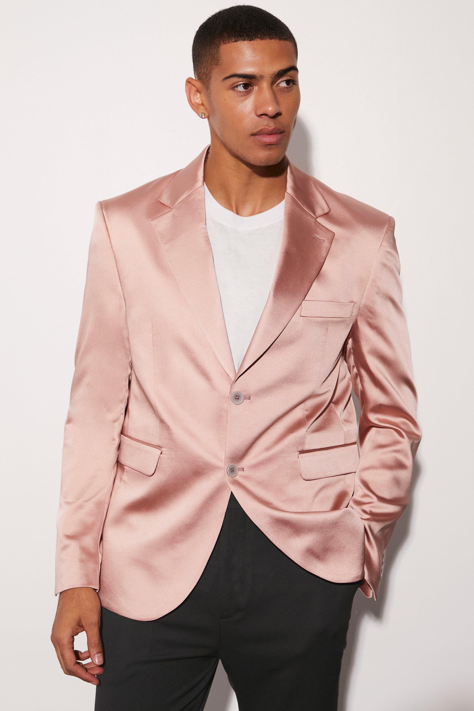 Satin on sale blazer men